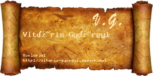 Vitáris Györgyi névjegykártya